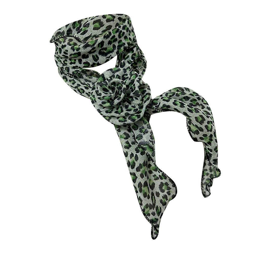 Detachable Silk Scarf Thin Floral Chiffon Scarves Fashion Neck Cover  For Women Lady Girls Female