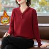 Mom's Velvet-Enhanced Winter Sweater: Warm, Stylish Base Layer for Middle-Aged & Elderly Women