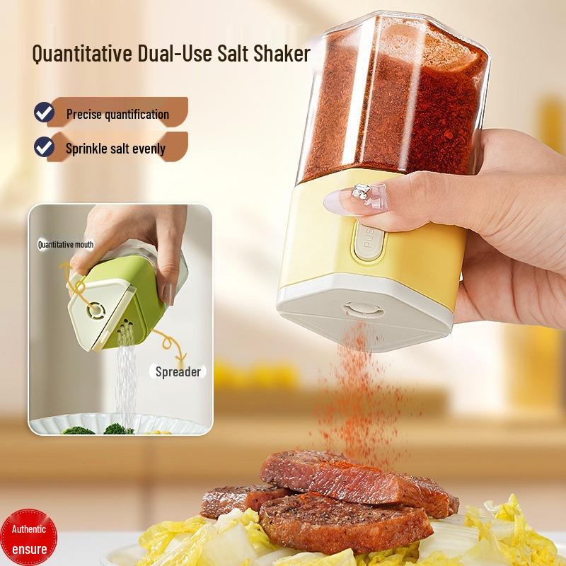 Dual-Use Glass Shaker Bottle for Salt, Cumin, and Spices жёлтый/кремовый