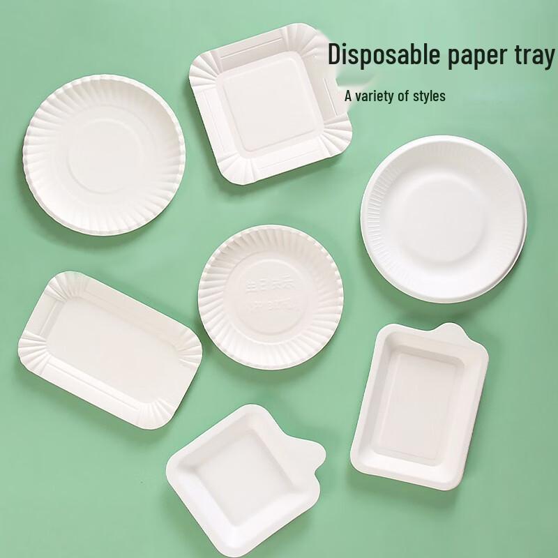 Disposable Thickened Round Paper Plates (20cm, 400-Pack)