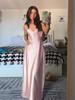 Abiti con spalline sottili da donna Eleganti Scollo a V Senza Maniche Schiena Scoperta Slim Lunghi Abiti Estate Donna Festa Abito da Vacanza 2026