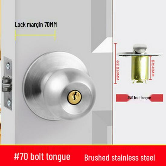 Universal Stainless Steel Spherical Door Lock for Bedrooms & Bathrooms