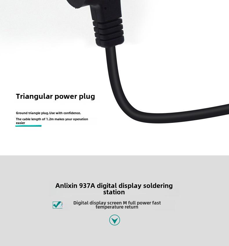 Lixin 936A Adjustable Temp Electric Soldering Iron with Digital Display & Anti-Static Features for Phone Repair