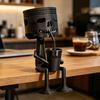 3D Printed Coffee Drinking Desk Sculpture Hanging Skull Ornament Matte Black Edge Design for Office Desks Coffee Corners Stress Relief Gift Decor