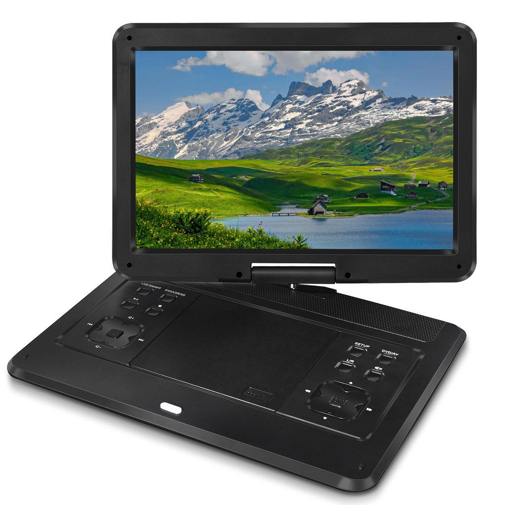 14.1-inch 180 ° Large Screen Rotatable High Definition Portable DVD Player Video Player 348*248*40mm