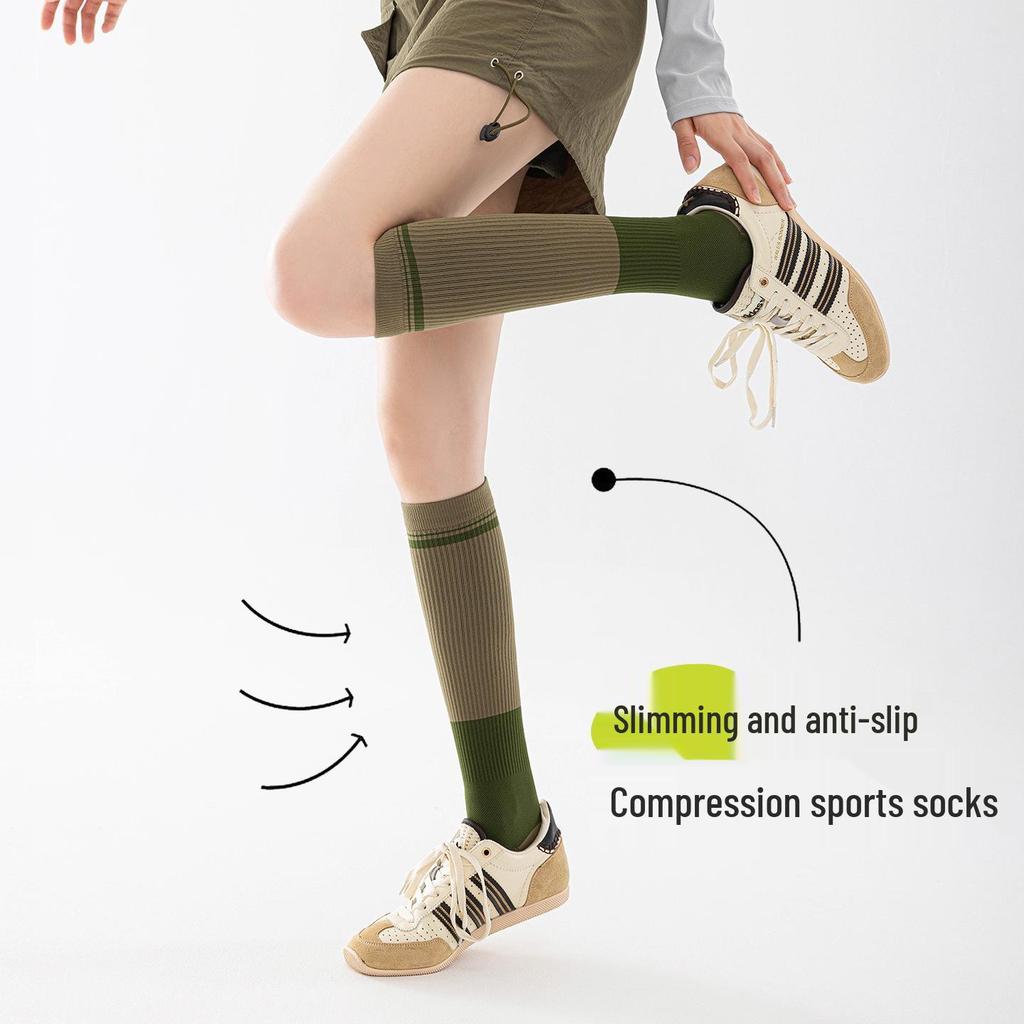 Women's Professional Compression Calf Socks for Cycling, Running, and Jump Rope - Autumn/Winter Slimming Fit