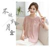 Elegant 2026 Summer Chinese Style Top for Stylish Moms – Short Sleeve Solid Color Shirt for Middle-aged & Elderly Women