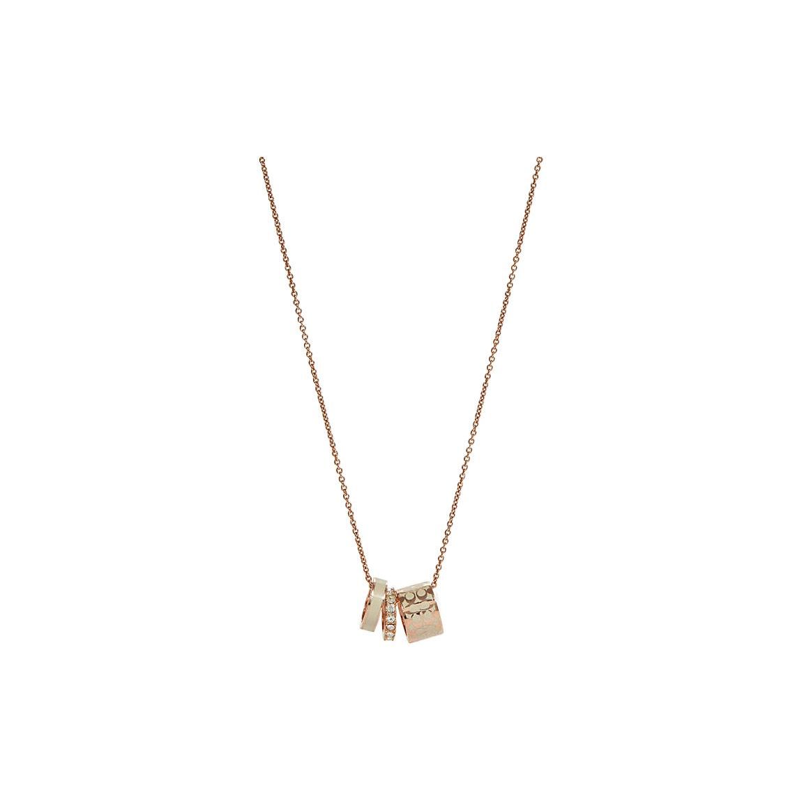 COACH Classic Logo Brass Necklace Women necklaces Rose-Gold C9446-OZA Default Packaging