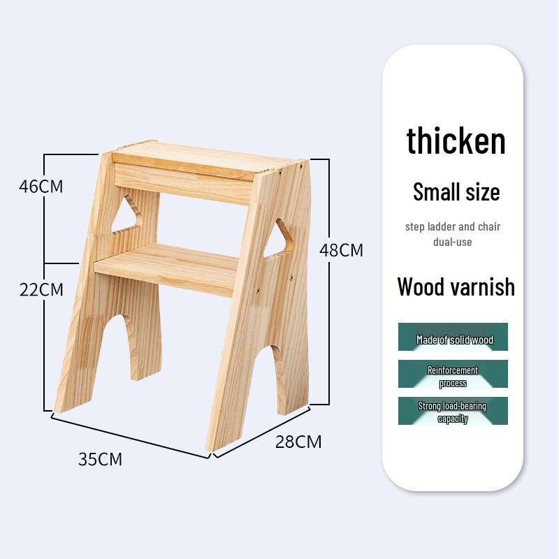 Складная телескопическая лестница-стул из массива дерева: Многофункциональная комнатная стремянка и полка для хранения