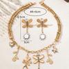ZA New Personalized Exaggerated Petal Butterfly Pendant Necklace Earrings Temperament Jewelry