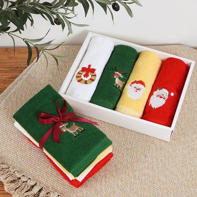Set de Regalo de Toallas de Papá Noel de Algodón Puro - Toallas Navideñas Creativas para Niños
