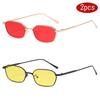Protective Glasses 2pcs Fashion Small Polygon Sunglasses Women Colorful Lens Sun Glasses Steampunk Metal Gradient Eyeglasses