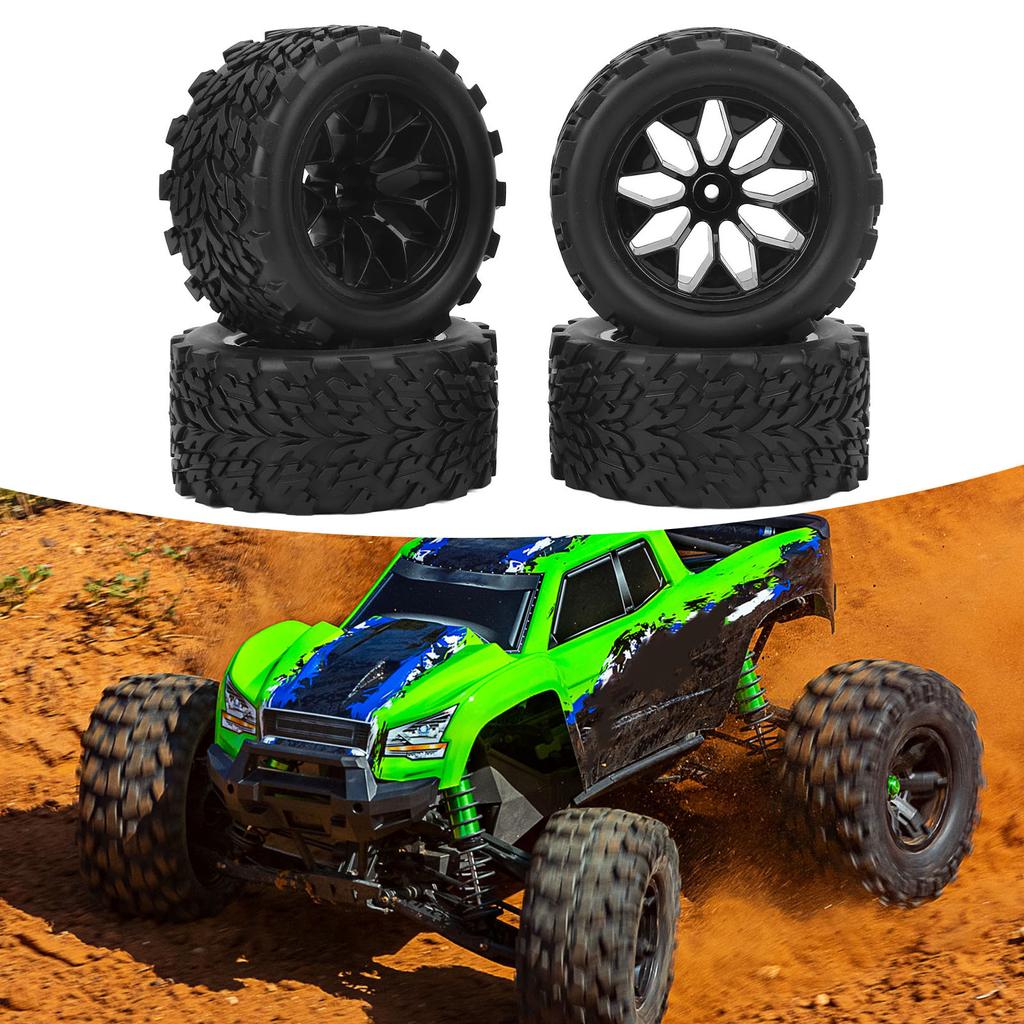 4PCS RC Car Wheels and Tires RC Rubber Tires Replacament for Traxxas 1/10 Remote Control Cars