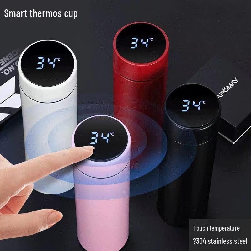 Smart Insulated Stainless Steel Temperature-Sensing Cup with Engraved Logo