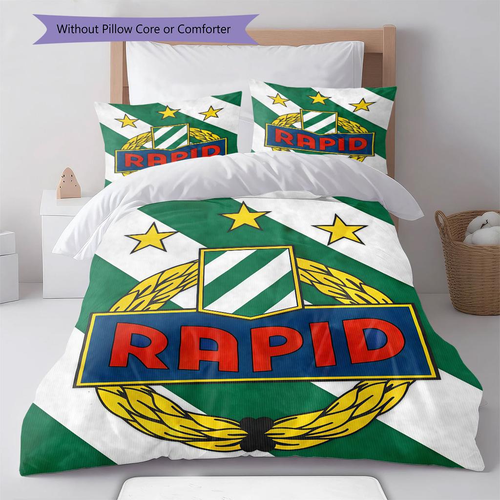 Set Copripiumino Trapuntato Rapid Wien Federa Decorazione Casa Regalo di Compleanno (1 * copripiumino + 2 * federa, senza nucleo)
