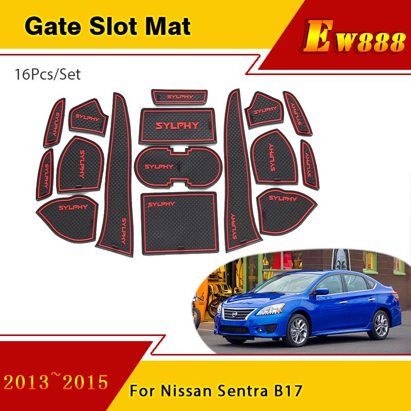 

Для Nissan Sentra B17 2013 2014 2015 ворота слот Pad резиновые дверные коврики с пазами противоскользящая подушка для пыли Стайлинг автомобиля