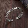 Men Twisted Woven Opening Bracelets Bangle Retro Handmade Exquisite Jewelry Unique Gift