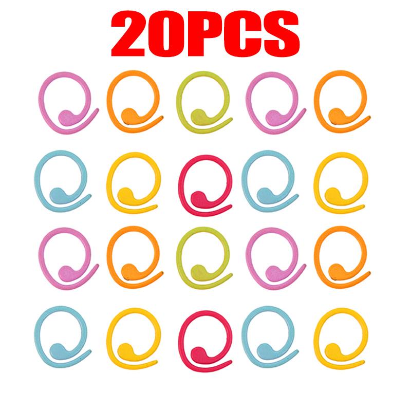 20/200x Marker Rings Metal Stitching Marker Crochet Locking Colorful Stitching Marker Rings Knitting Crocheting Accessories