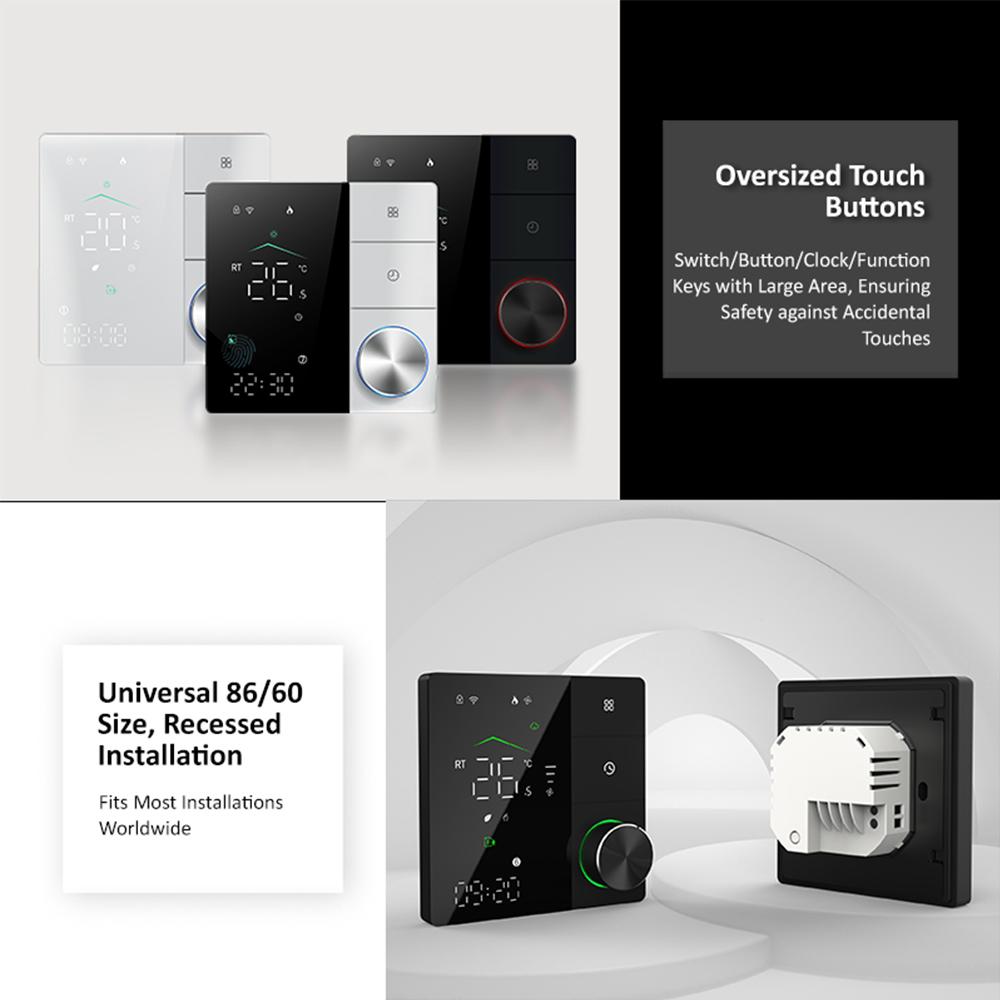 Matter Tuya WiFi Smart Thermostat 16A  Electric Heating Temperature Controller for Heating Cooling with NTC3950 10K Smart Life