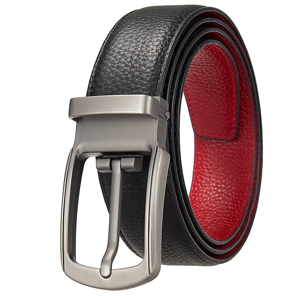 Fashion Punched Belt, First Layer Cowhide Belt Belt, Men'S Pin Buckle Belt Ly35-25934-5