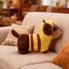 26/35CM Cute Dachshund Plush Toys Wear Clothes Doll Kawaii Pink Dress Blue Shirt Bee Dress Up Dachshund Doll Accompnay Toys