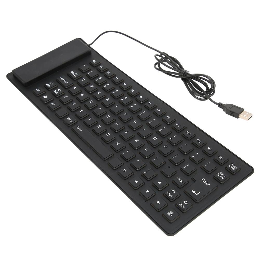 Faltbare Silikontastatur, 85 Tasten, faltbares Design, geräuschlos, kabelgebunden, wasserdicht, staubdicht, flexibel