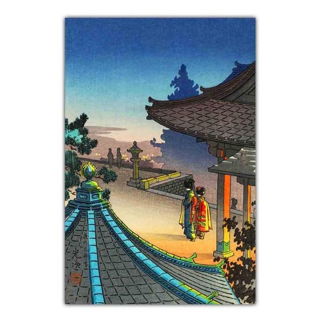 New Japanese Landscape Retro Art Canvas Painting Cartoon Poster Office Wall Painting Living Room Bedroom Home Decoration Mural No Frame