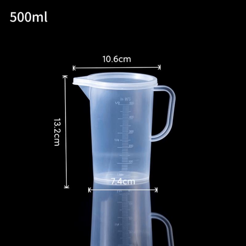 MDNG Plastic Measuring Cups with Lids (500ml, Set of 5)