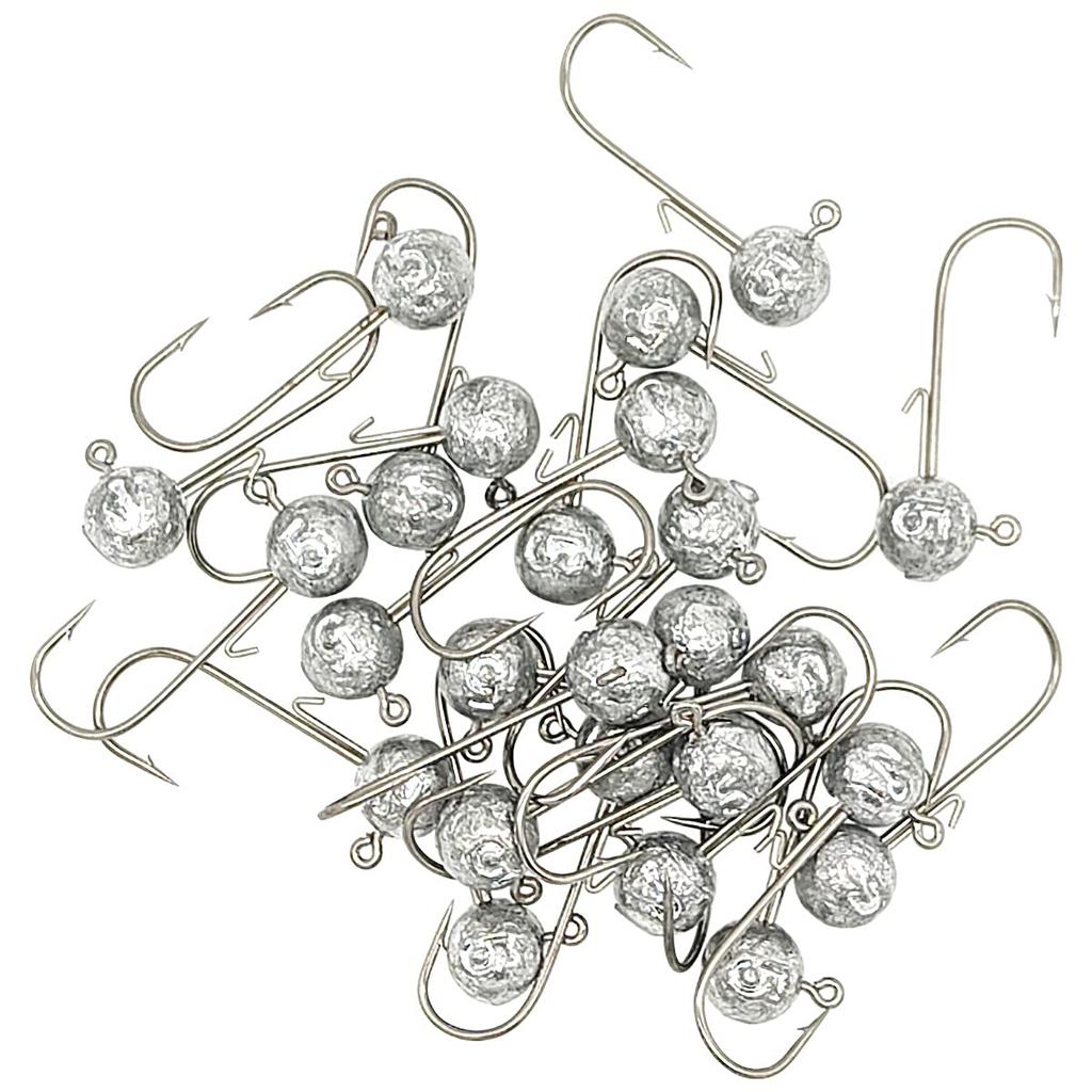 Olerud Fishing Tackle Główka Jigowa z Hakiem Held qb500134a09n0 Antypoślizgowa "Jig D" Opakowanie 25 sztuk (17g)