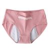 Women Underpants Lace Decor Solid Color Soft Anti-septic Soft Breathable Plus Size High Waist Menstural Period Triangle Pockets Lady Panties Briefs