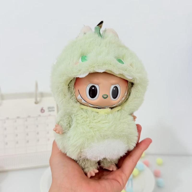 

Только одежда 10 см Каваи Лабубу Плюшевая игрушка Картофельные чипсы Кукуруза Животное Акула Динозавр Пчела Комбинезон Одежда Лабубу Подарок для детей