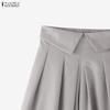ZANZEA Woen Elastic Waist Solid Color Loose Casual Wide Leg Pants