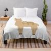 Cartoon Llama Flannel Throw Blanket Cute Kawaii Wild Animals for Bed Sofa Couch King Queen Full Size Super Soft Lightweight Warm