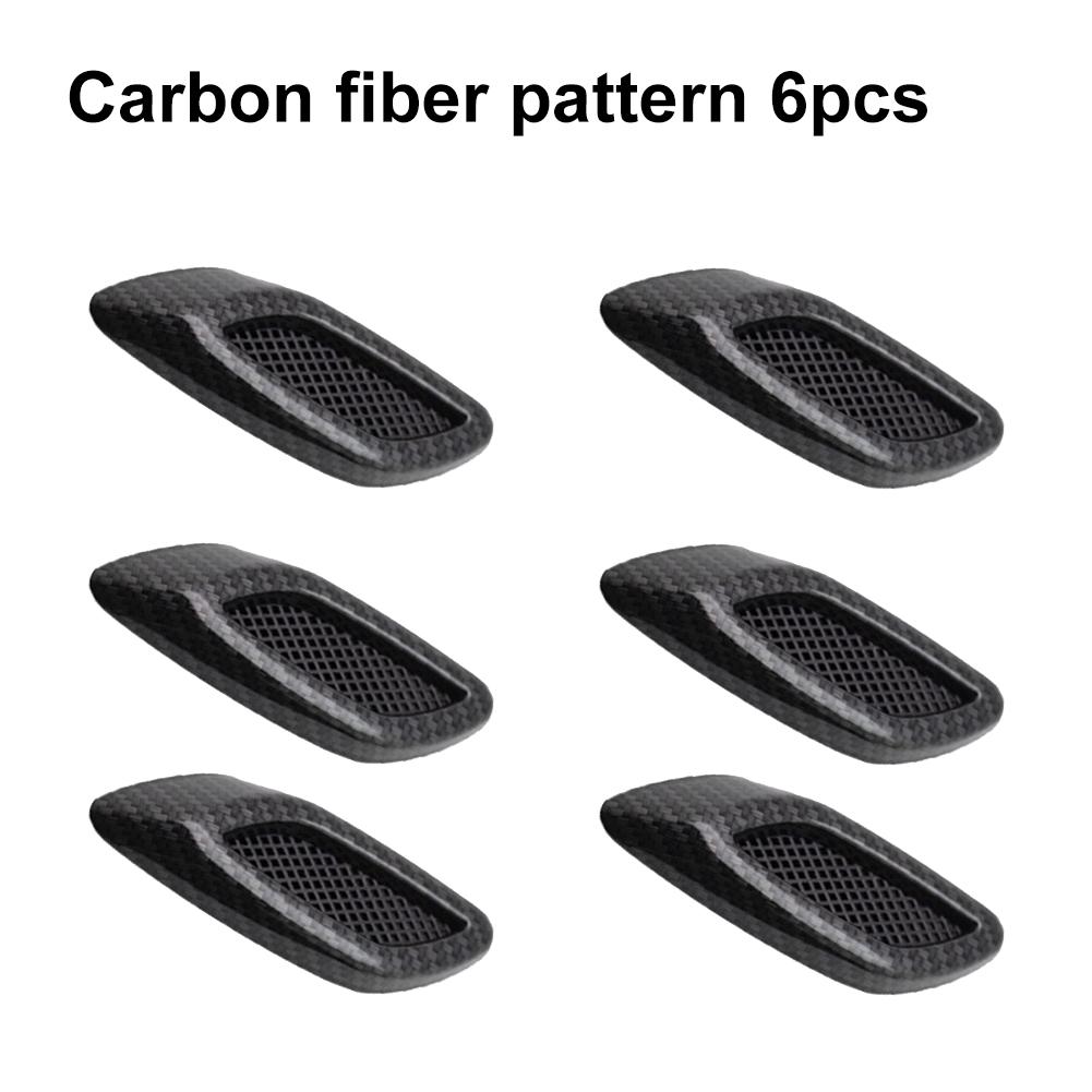 Adesivo decorativo para saídas de ar do para-lama dianteiro do carro, adesivo de fibra de carbono ABS, decalque para saída de ar lateral, decoração externa