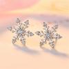 925 Sterling Silver Female Luxury Crystal Round Stud Earrings Vintage Wedding Jewelry White Zircon Stone Earrings New Nice