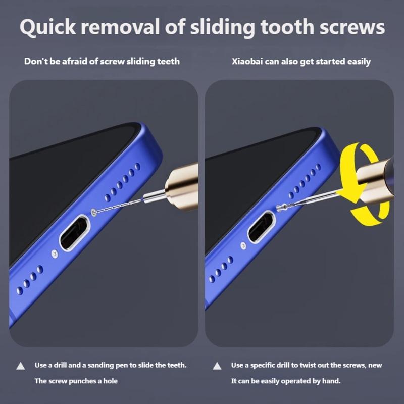 Screw Extractor Alloy Steel Drill Bit For Removing Stripped Phone Screws With Precisions Cutting And Antislip Design