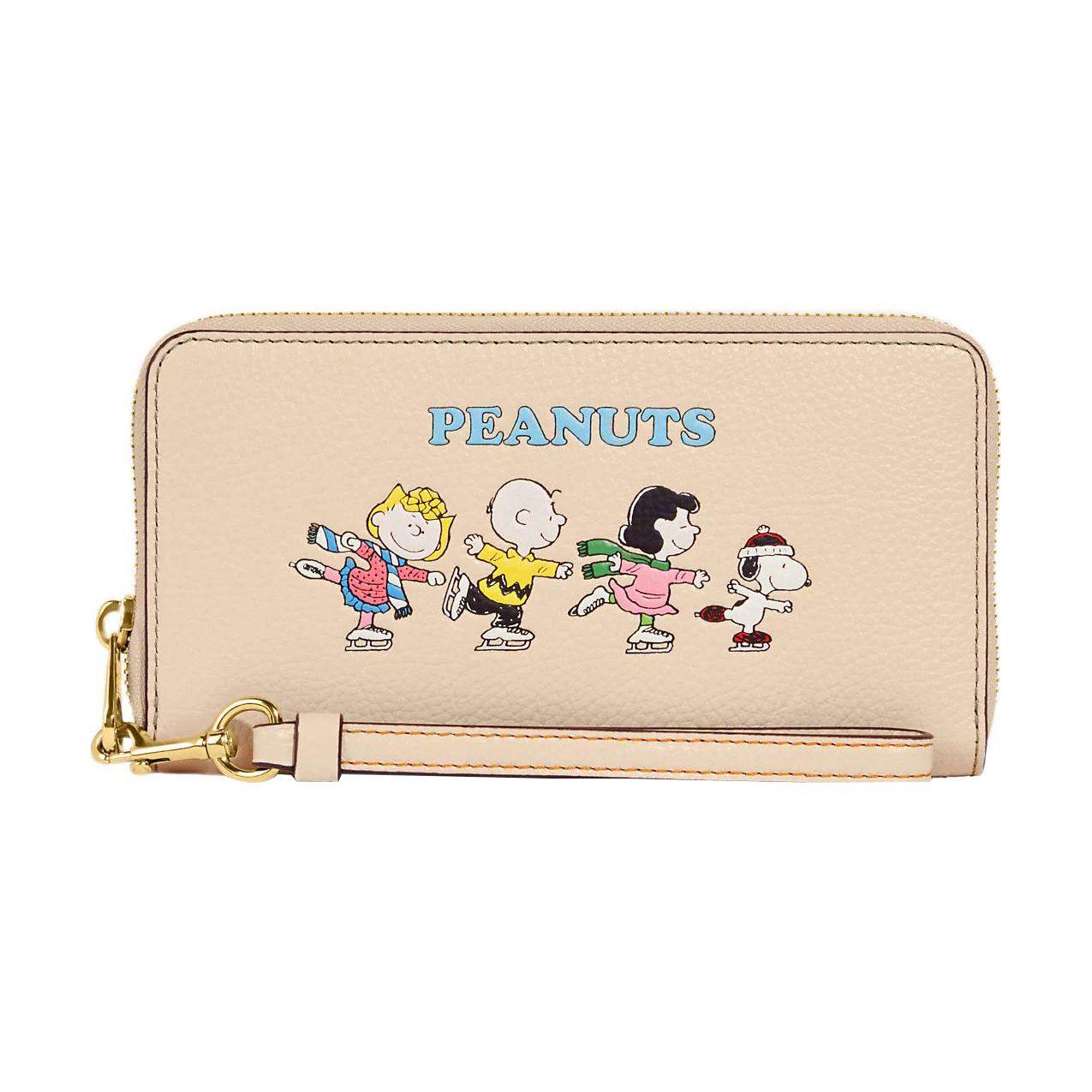 Coach X Peanuts Snoopy Zip Around 19 Wallet Women Wallet Ivory CF219-IMOQY Basic Set (Bag+Dust Bag)