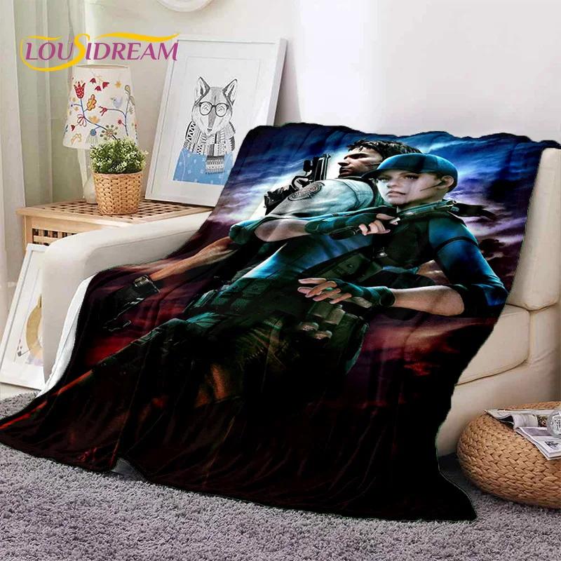3D Lastest Horro Games R-Resident Evil Soft Flannel Blankets,Throw Blanket Comfortable for Picnic Beds Sofa Home Bedroom Kids
