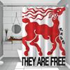 Vintage Abstract Animals Print Waterproof Polyester Shower Curtain Waterproof Bathroom Curtain Liners 90x180cm With 12 Hooks