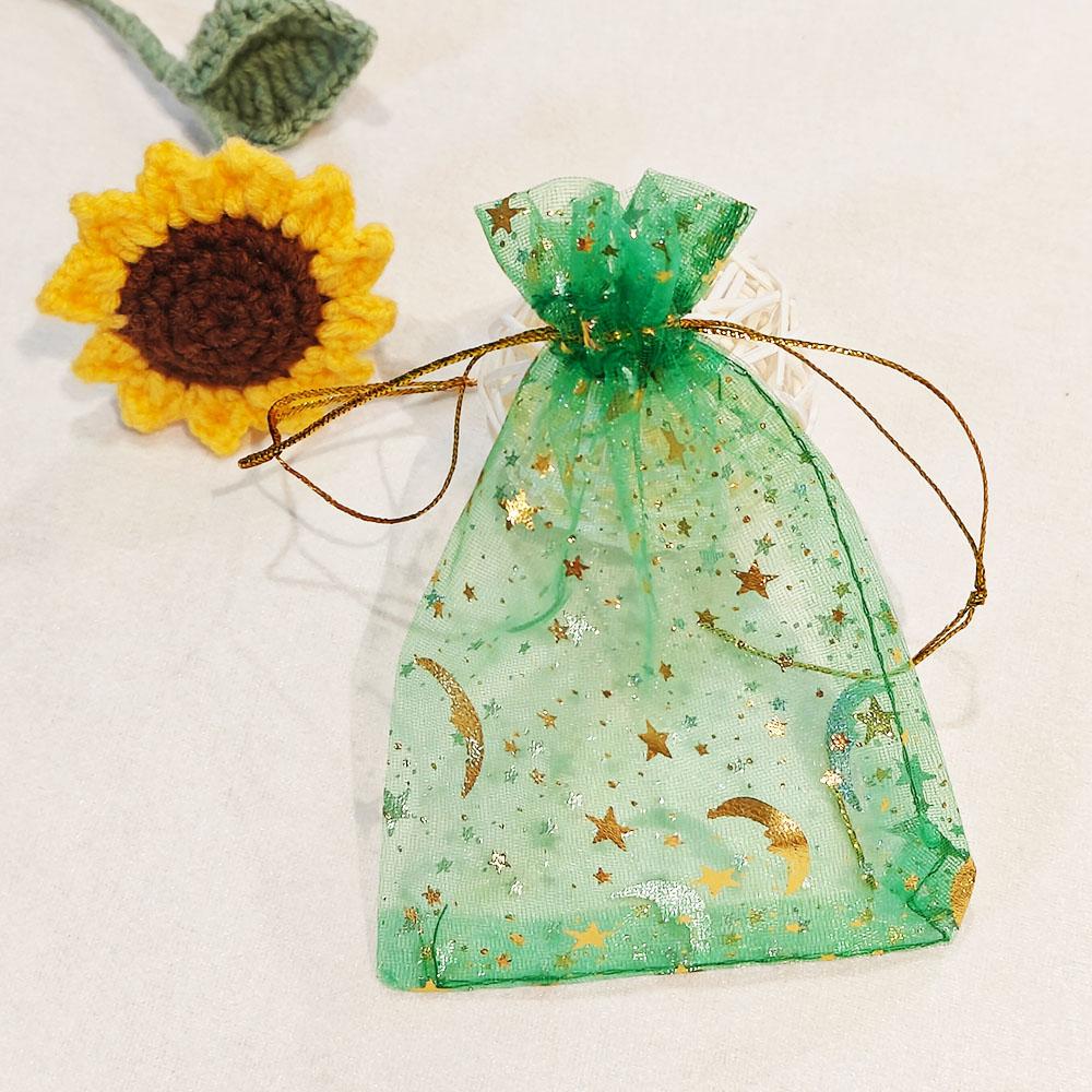 25/50/100pz Sacchetto Regalo Organza Luna Stella Multicolore Sacchetti per Gioielli Regali per Festa di Matrimonio Sacchetto per Caramelle Imballaggio Gioielli All'ingrosso