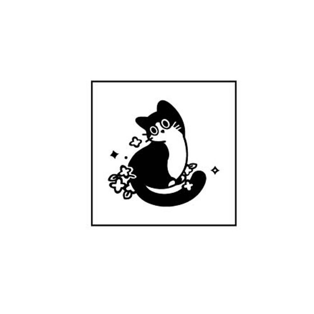 Cute Pet Black Cat Stamps Diy Craft Cat Seal Stamping DIY Toys Wooden Rubber Stamps  Card Making
