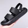 Fashion Solid Color Leather Sandals for Men 2025 Summer New Designer Outwear Casual Beach Shoes Male Dual-use Platform Slipper Shoe Man