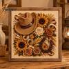 Western Wall Art Decor Charm Faux Pearl Kit, DIY Cowboy Hat Painting Creative Hobby for Beginners Rustic Farmhouse Crafting Kit Adults, Home