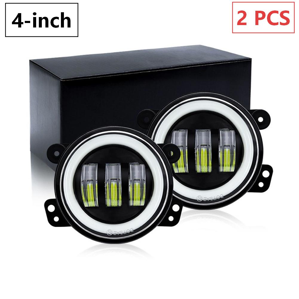 2/1 Stück Helle 6000K 10-30V Auto-Nebelscheinwerfer 4 Zoll 3,5 Zoll LED-Nebelscheinwerfer Ring Weiß Gelber Ring Für Offroad-Fahrzeug Scheinwerfer