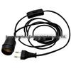 1.5m Pendant Light with E27 Socket, EU Plug, and In-line Switch
