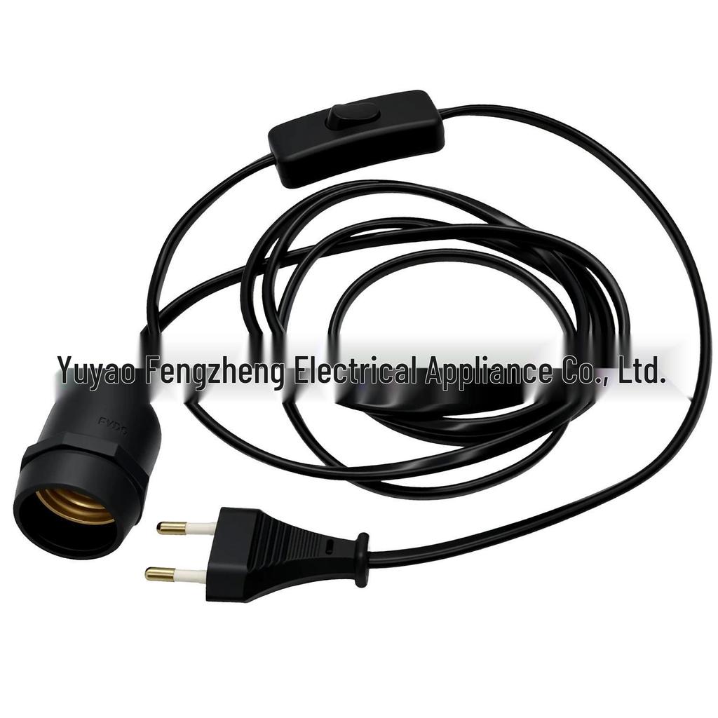 1.5m Pendant Light with E27 Socket, EU Plug, and In-line Switch