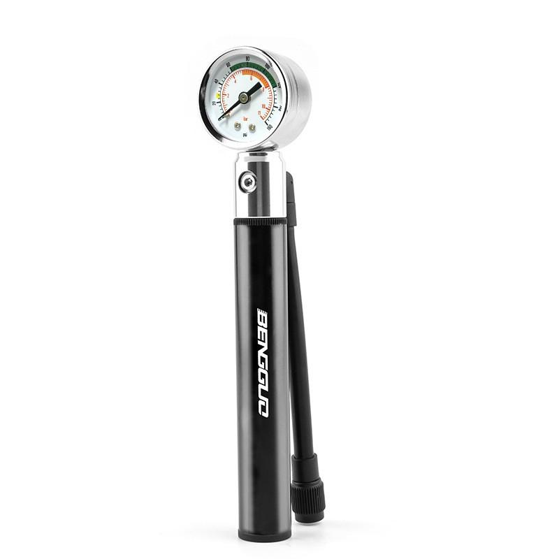 

Bicycle Pump With Pressure Gauge Aluminum Alloy Portable For Mountain Bike Riders