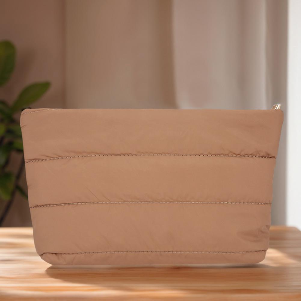 Fashion Cosmetic Bag for Women Girls Cute Puffer Makeup Clutch Solid Toiletry Organizer Pouch Storage Pouches for Organization