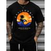 Men'S California Sunset Graphic T-Shirt,Black Tee with Venice Beach LA Design & California Lettering,Casual Attire, Durable Summer Beachwear Chri