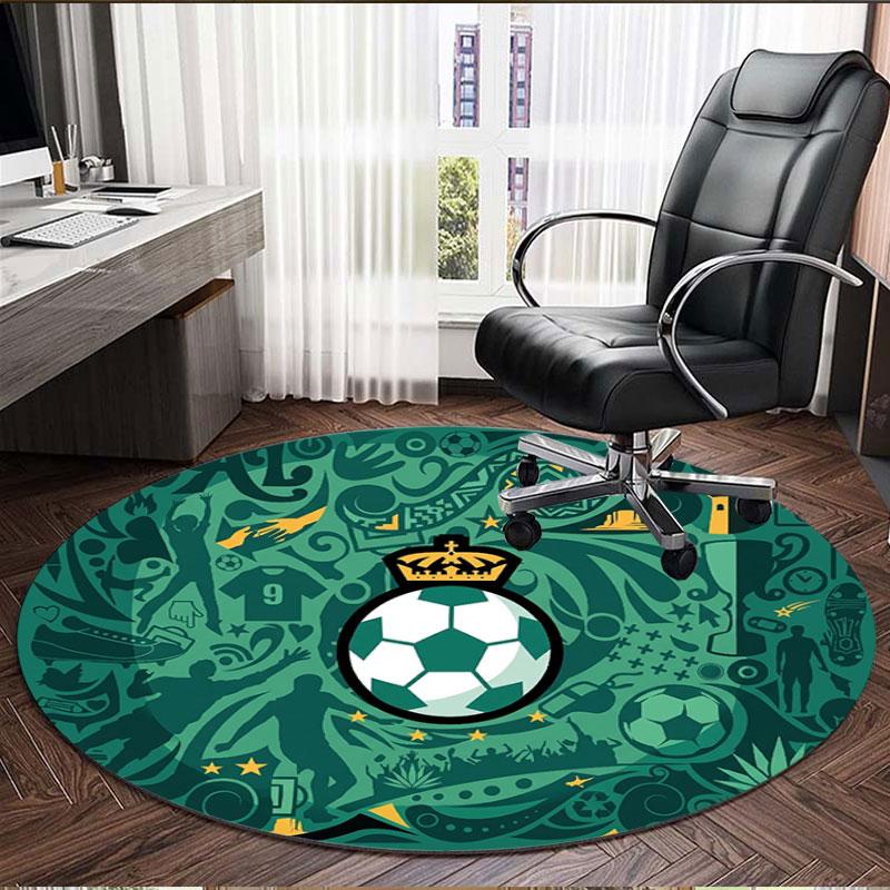Club Santos Laguna Print Round Rug, Washable Floor Carpet, For Entryway Dorm Laundry Room Office Study, Home Decor Birthday Christmas Gift